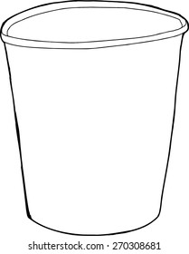 Single Empty Cup Outline Drawing Over White Background