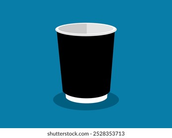 Single empty paper coffee cup isolated on background
