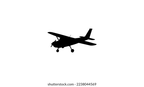 Single Engine Aircraft realistic black silhouette profile