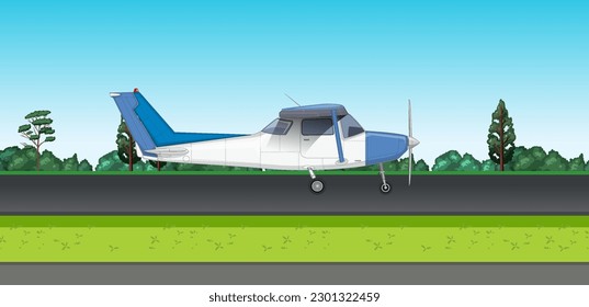 Single Engine Light Aircraft Vector illustration