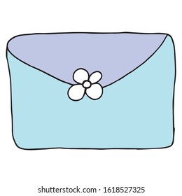 Single envelope. Vector illustration drawn by hand for clothing, poster, textile, fabric, cover, greeting card, decoupage. Scandinavian style.