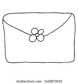 Single envelope. Vector illustration drawn by hand for clothing, poster, textile, fabric, cover, greeting card, decoupage. Scandinavian style.