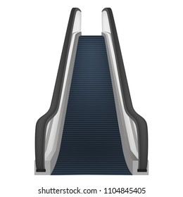 Single escalator mockup. Realistic illustration of single escalator vector mockup for web design isolated on white background