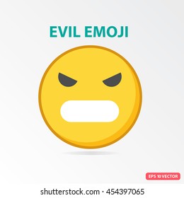 Single Evil emoji. Isolated vector illustration on white background.