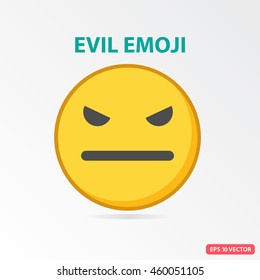 Single Evil emoji. Isolated vector illustration on white background.