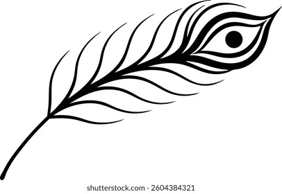 a single exotic peacock feather icon design line art vector, peacock feather icon illustration