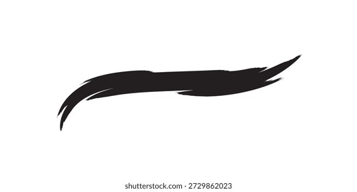 Un solo trazo de pincel negro expresivo con una sensación texturizada y pintada a mano, ideal para Diseño gráfico, acentos artísticos y superposiciones creativas.