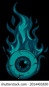 El globo ocular en llamas ilustraciones vectoriales