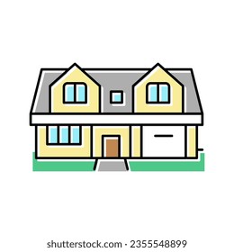 single family detached house color icon vector. single family detached house sign. isolated symbol illustration