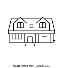 single family detached house line icon vector. single family detached house sign. isolated contour symbol black illustration