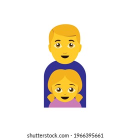 Single father family with daughter emoji vector