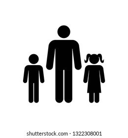 single father icon. single parent icon symbol vector. on white background