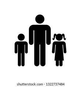 single father icon. single parent icon symbol vector. on white background