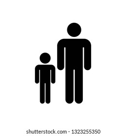 single father icon. single parent icon symbol vector. on white background