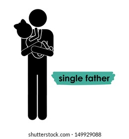 single father over white background vector illustration 