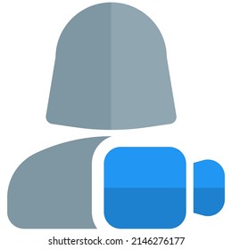 single female user under video chat meeting during lockdown