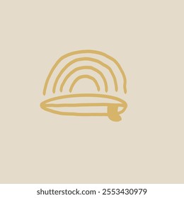 single fin surfboard vector logo