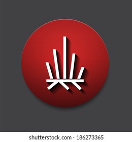 Single fire icon on the gray background