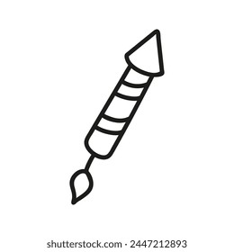Single firework for celebration. Hand drawn doodle vector illustration 