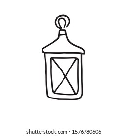 Single flash light in doodle style. Hand drawn vector illustration for greeting cards, posters, stickers and seasonal design.