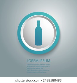 Una botella de cerveza plana azul icono de fondo. Vector