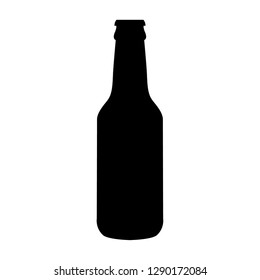 Icono de una botella de cerveza plana aislada en un fondo blanco.