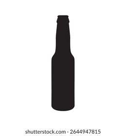 Single flat beer bottle icon isolated on a white background