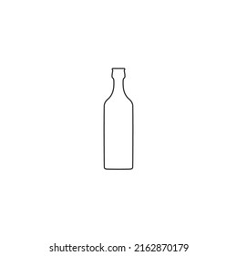 Single flat beer bottle line icon isolated on a white background. Vector flat sign