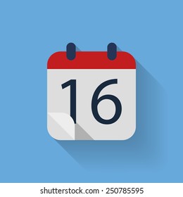 Single flat calendar vector icon