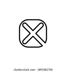 Single flat close\delete icon. Vector illustration, easy paste to any background