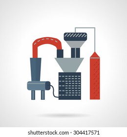 Single flat color vector icon for oil processing. Industrial structures and building. Design element for business, logo and website.