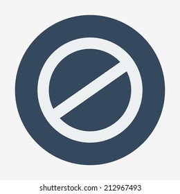 Single flat deny icon. Vector illustration, easy paste to any background. Cancel icon.