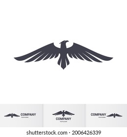 Single Flat Icon of an Abstract Eagle for Logo Identity. Concept Inspiration Template. Falcon Bird Mascot Concept for Brand and Logotype Company on White Background