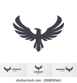 Single Flat Icon of an Abstract Eagle for Logo Identity. Falcon Bird Mascot Concept for Brand and Logotype Company on White Background