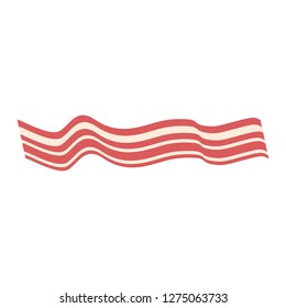 Single flat raw bacon icon illustration