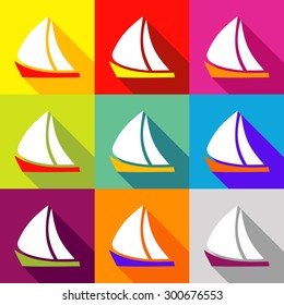 single flat style icon vector image summer