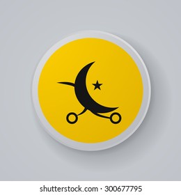 single flat style icon vector image baby carriage