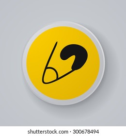 single flat style icon vector image pin