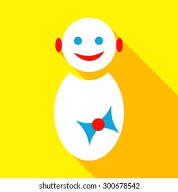 single flat style icon vector image snowman