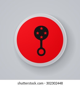 single flat style icon vector image rattle