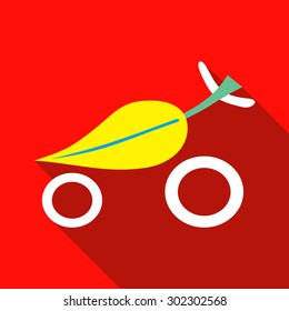single flat style icon vector image leaf