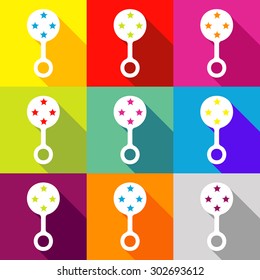 single flat style icon vector image rattle