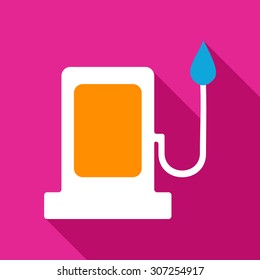 single flat style icon vector image gas station