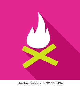 single flat style icon vector image fire