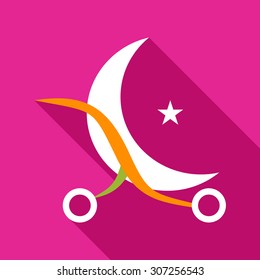 single flat style icon vector image baby carriage