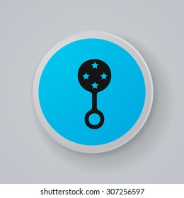 single flat style icon vector image rattle