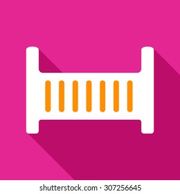 single flat style icon vector image childrens bed