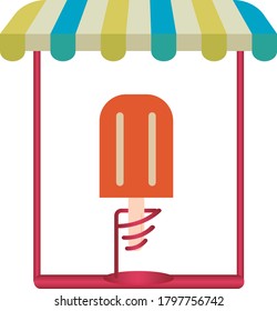 helado con forma circular de un solo sabor, cono de helado o paleta. fondo blanco con marco