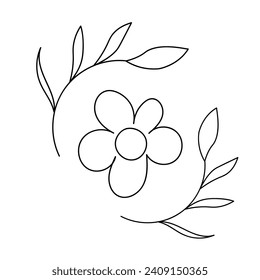 A single flower in doodle style on a white background.