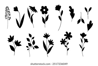 Single flower doodles drawing vector illustration.